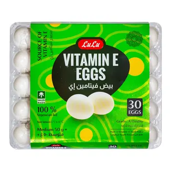 Lulu Vitamin E White Eggs Medium 30Pieces