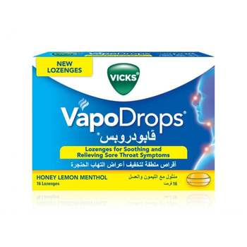 Vicks Honey Lemon VapoDrops Lozenges 16Tablets