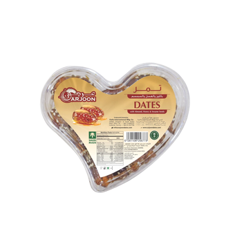 Arjoon Dates Almond Honey & Seasame Seeds Heart Shape 200g
