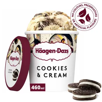 Haagen-Dazs Dazs Cookies & Vanilla Cream Ice Cream 460Ml