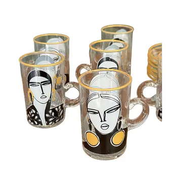 Faces Set of 6 Tea Cups 6Pieces