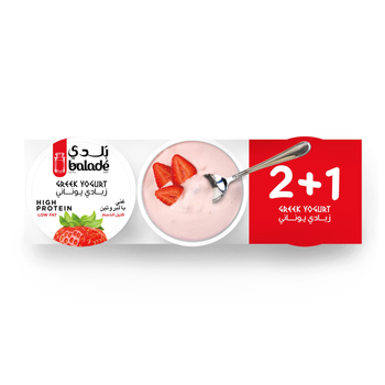 Balade Greek Style Yoghurt Low Fat Strawberry 3×180g