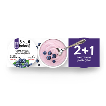 Balade Greek Style Yoghurt Low Fat Blueberry 3×180g