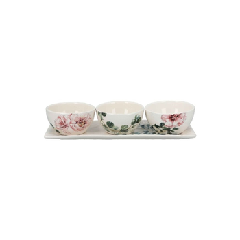 BICO Floral Printed Stoneware Condiment Set