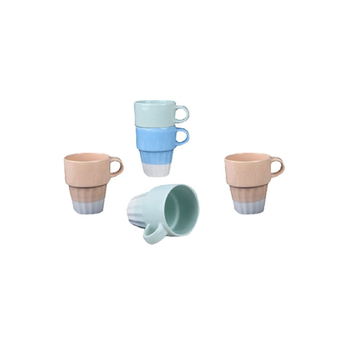 BIEN SERVI Multicolor Mug Set with Stand 12oz