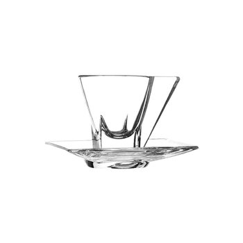 Rcr Fusion Clear Espresso Cup & Saucer Set 4Pieces