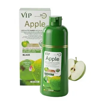Vip Apple Hair Color Shampoo Ammonia Free Black 400Ml