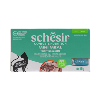 Schesir wet food for cats with tuna & sea bream in jelly 6×50g