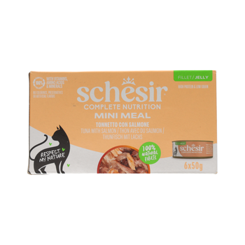 Schesir wet food for cats with tuna & salmon in jelly 6×50g