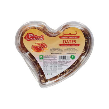 Arjoon Dates Almond Honey & Seasame Seeds Heart Shape 200g