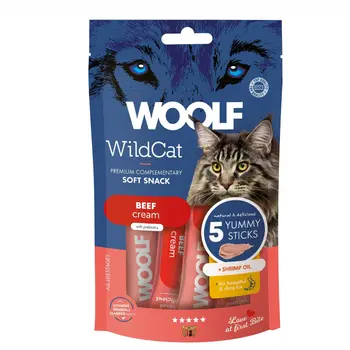 Woolf Wildcat Beef & Shrimp Oil Cat Treats 5Pieces×14g
