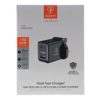 Spon Wall Charger With 35W Power Featuring Usb C And Usb A Ports 1Piece