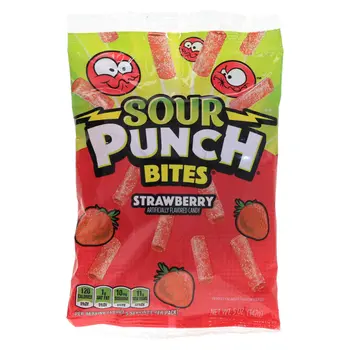 Sour Punch Bites Strawberry Gummy Candy 142g