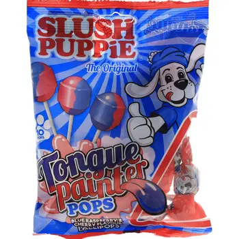 Slush Puppie Blue Raspberry & Cherry Lollipops 80g
