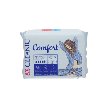Cleanic Comfort Super Soft Night Pads 10 Pieces