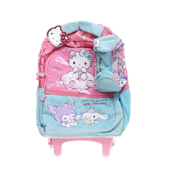 Hello Kitty & Friends Trolley 1 Main Compartments & 2 Side Pockets & 1 Front Pocket 16Inch With Pencil Case 2Pieces