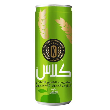 كلاس شراب شعير بالتفاح خالي من الكحول علبة 250مل