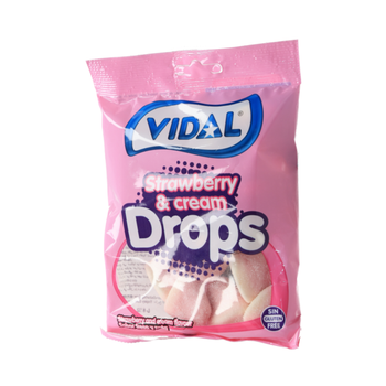 Vidal Mega Jelly Strawberry & Cream Drops 90g