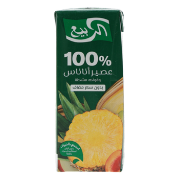 Al Rabie Pineapple and Mixed Fruit 100% Juice 185Ml