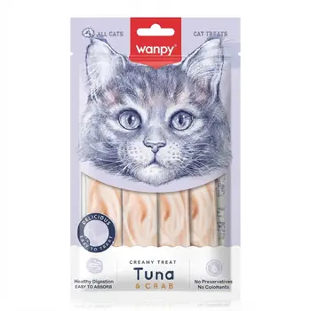 Wanpy Creamy Lickable Treats Tuna & Crab 5x14g