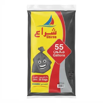 شراع اكياس نفايات 55 جالون مقاس كبير 25كيس