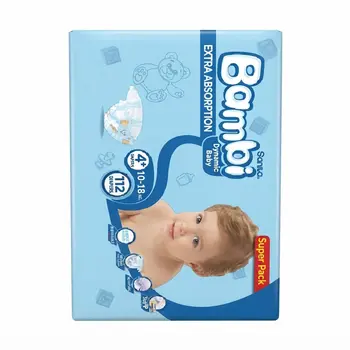 Bambi Baby Diapers Size 4+ Box 112Pieces