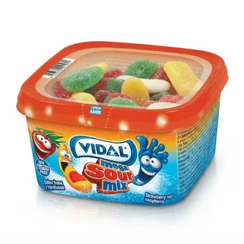 Vidal Mega Sour Strawberry-Raspberry Jelly Tups 200g