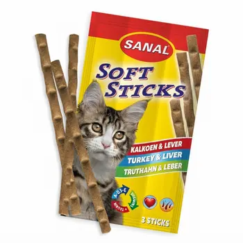Sanal Turkey & Liver Cat Soft Sticks 3x15g