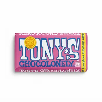Tony's Chocolonely White Choc & Raspberry 180g
