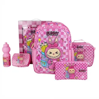 Royal Falcon Girl Doll 5 In 1 Value Set Backpack Bag With Accessory Light Pink White 1Pieces