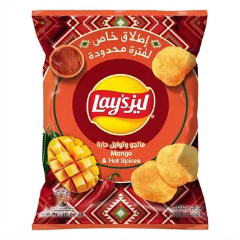 ليز شرائح بطاطس بنكهه المانجو والتوابل الحارة 45 جرام