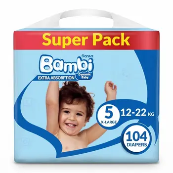 Bambi Baby Diapers Size 5 Box 104Pieces