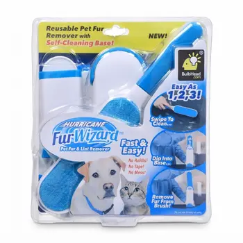 Hurricane Fur Wizard Reusable Pet Hair & Lint Remover With Self-Cleaning Base1Pieces