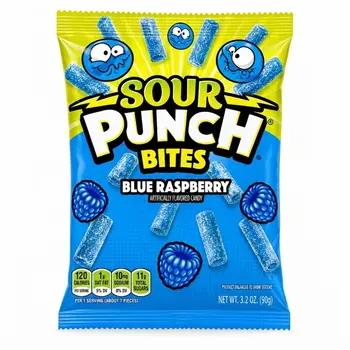 Sour Punch Bites Blue Raspberry Gummy Candy 105g