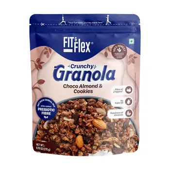 Fit & Flex Baked Crunchy Granola Chocolate Cookies & Almond Oat Rich Cereal With High Protein And Fibre 275g
