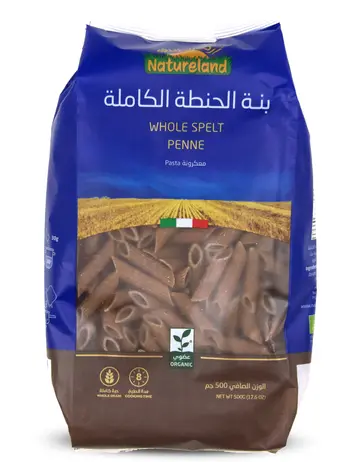 Natureland Organic Whole Spelt Penne 500g