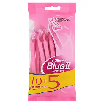 Gillette Blue II Women's Disposable Razors 15 Pieces