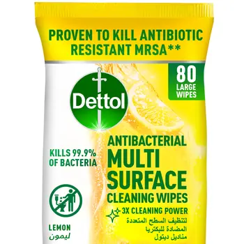 ديتول مناديل مبللة بالليمون متعددة الأسطح 80 حبة