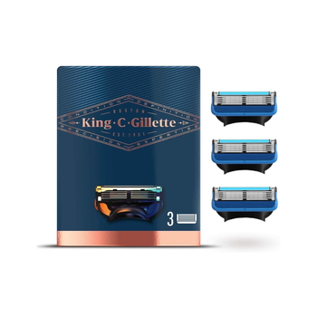 جيليت كينغ سي رؤوس بديلة لماكينة الحلاقة وتحديد اللحية المزودة بخمس شفرات 3قطعة