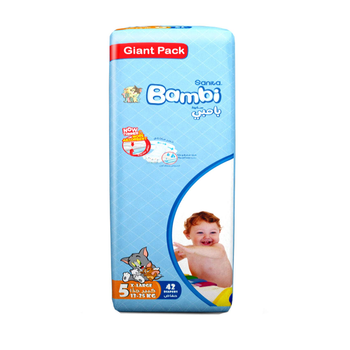 حفاضات سانيتا بامبي العبوة الكبرى حجم 5- كبير جدًّا، 22-12 كيلو 42 حفاض