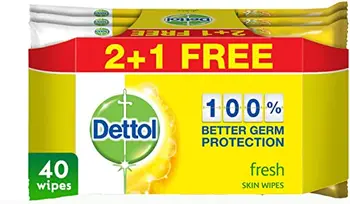 ديتول مناديل المنعشة للبشرة ، 3×40 عدد