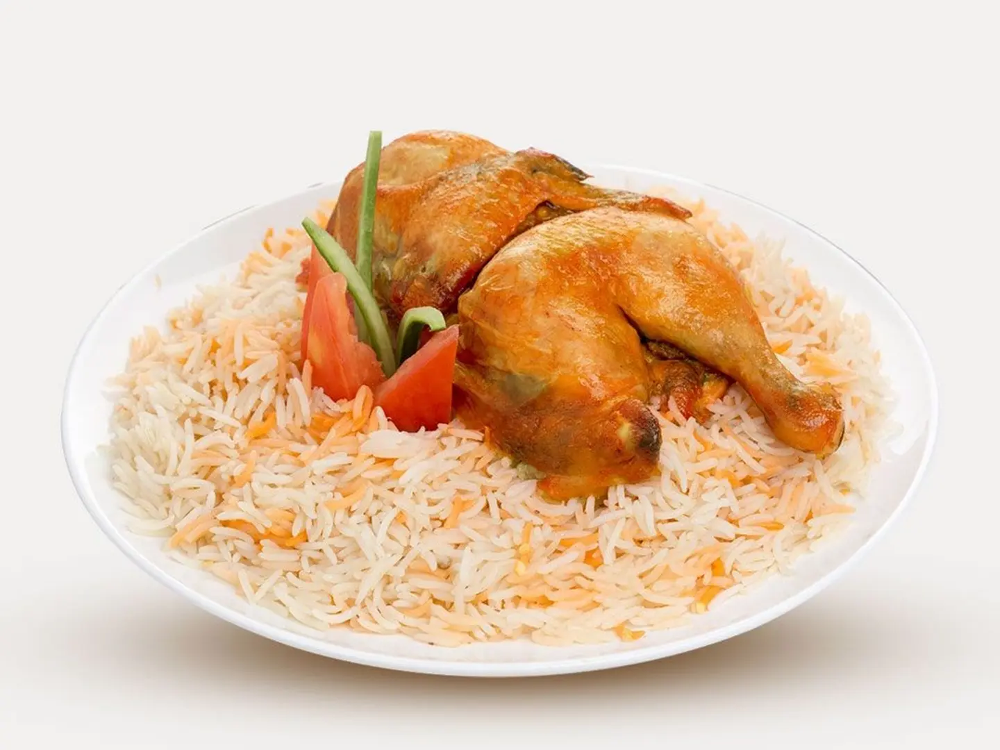ربع حبة دجاج مندي مع الارز