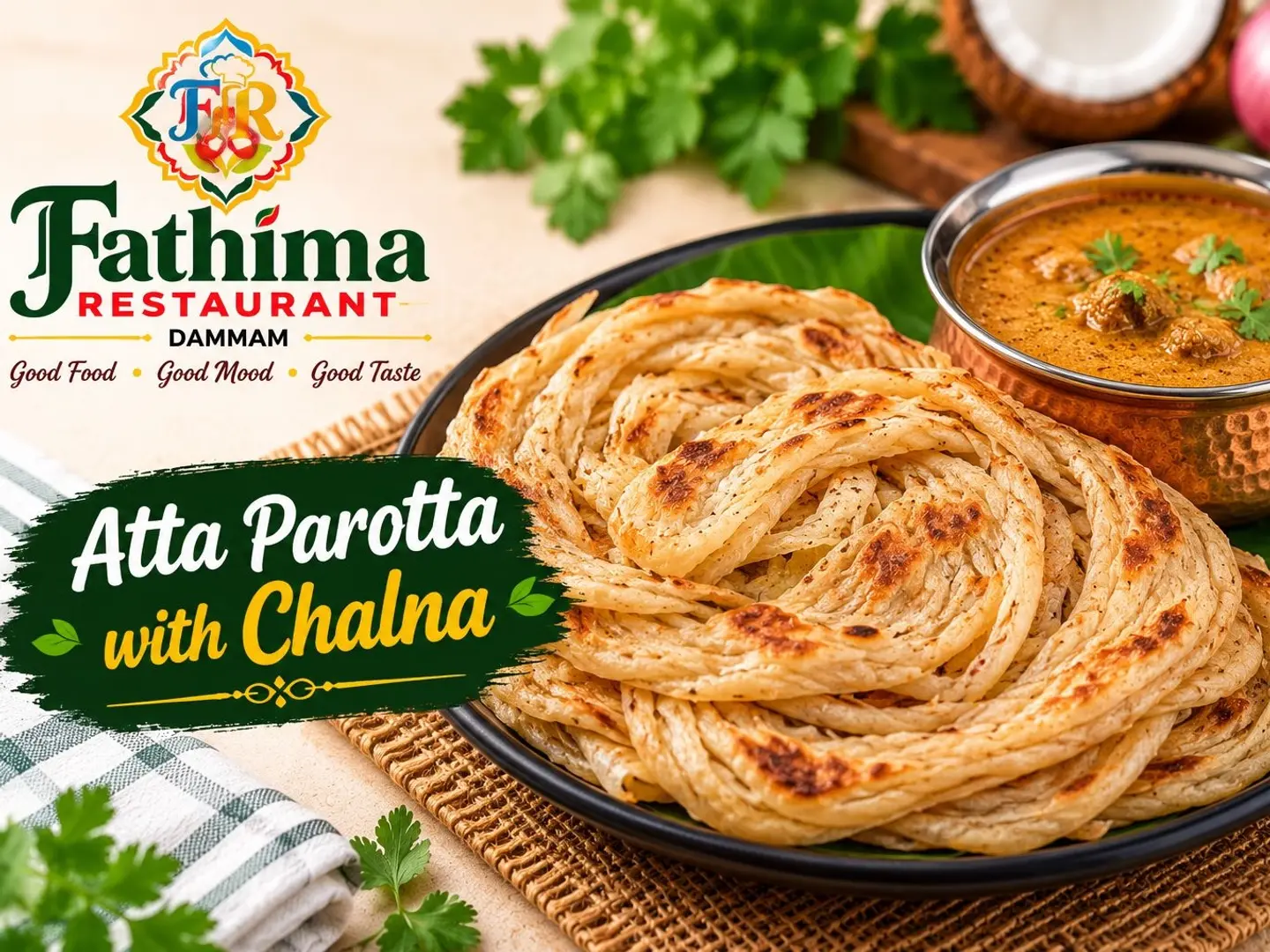 Atta Parotta 3 Pcs With Salna