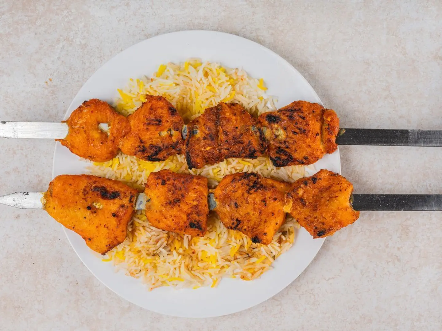 One Skewer Kebab With Rice