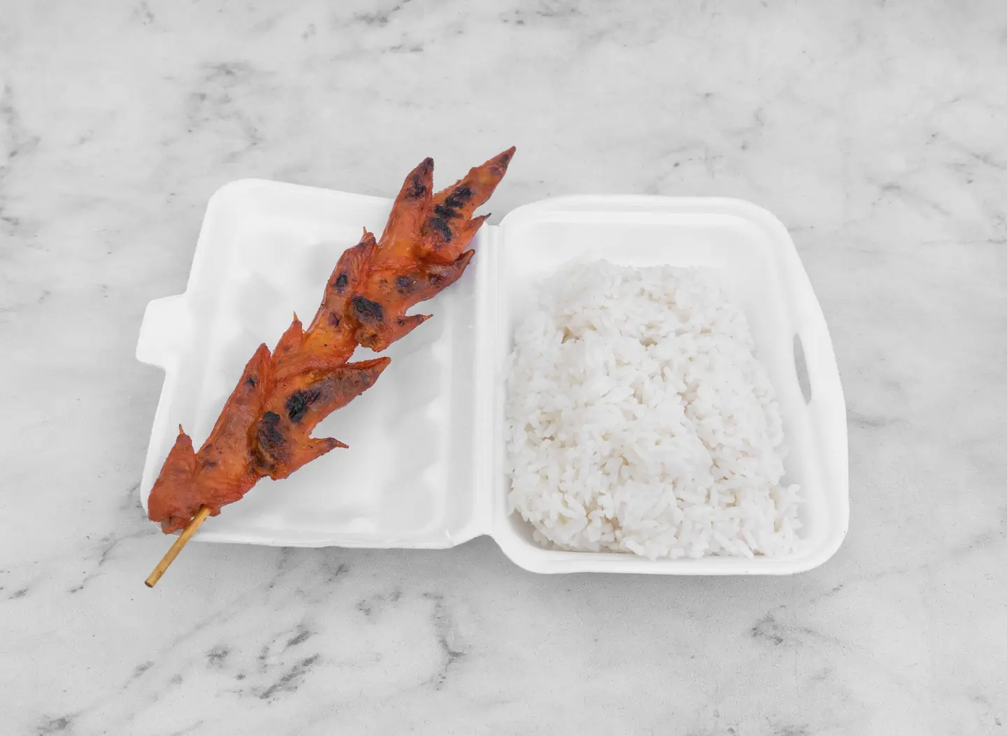 Plain Chicken Pieces 1 Skewer With Rice