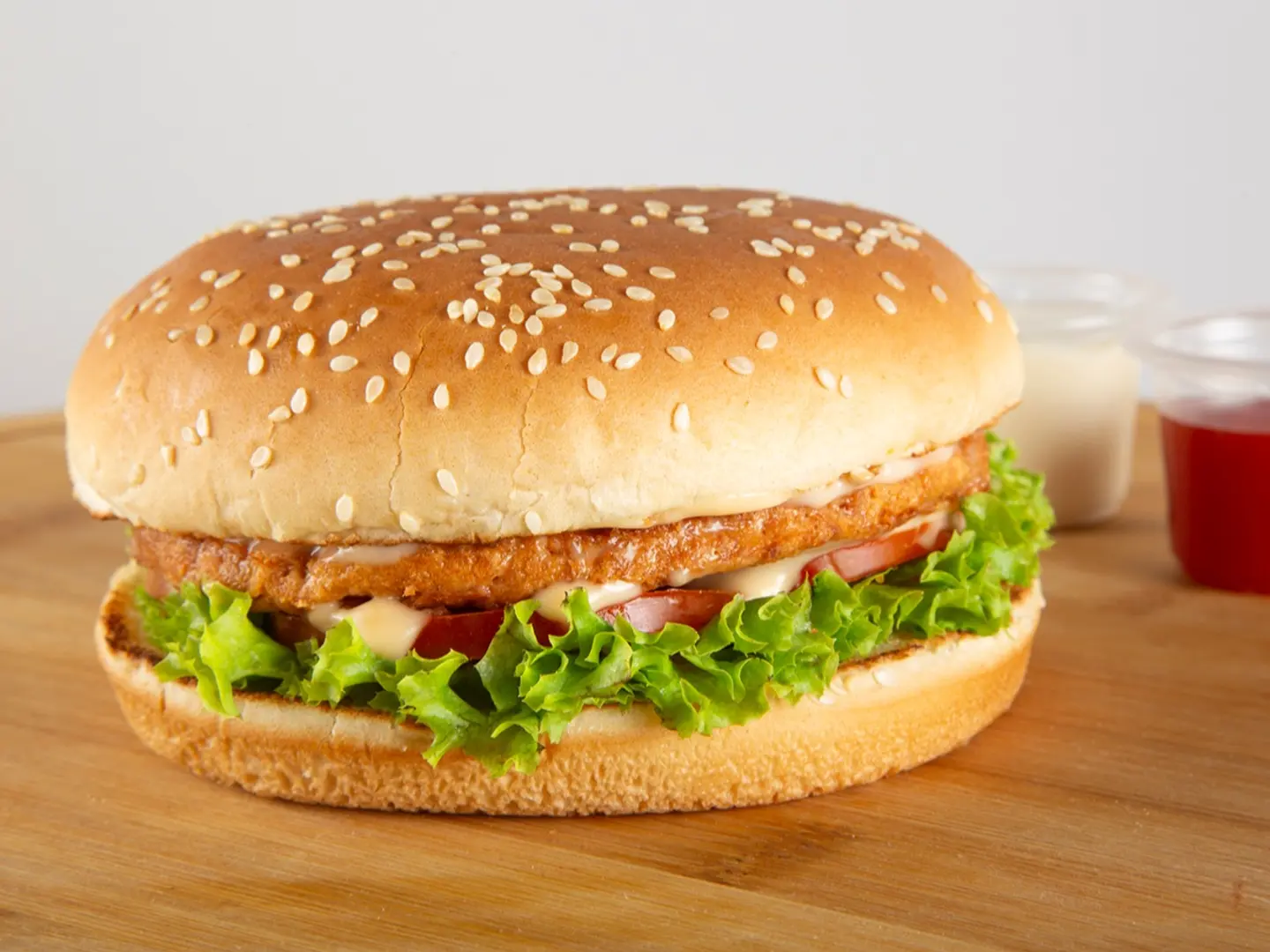 Fried Chicken Burger With Cheese