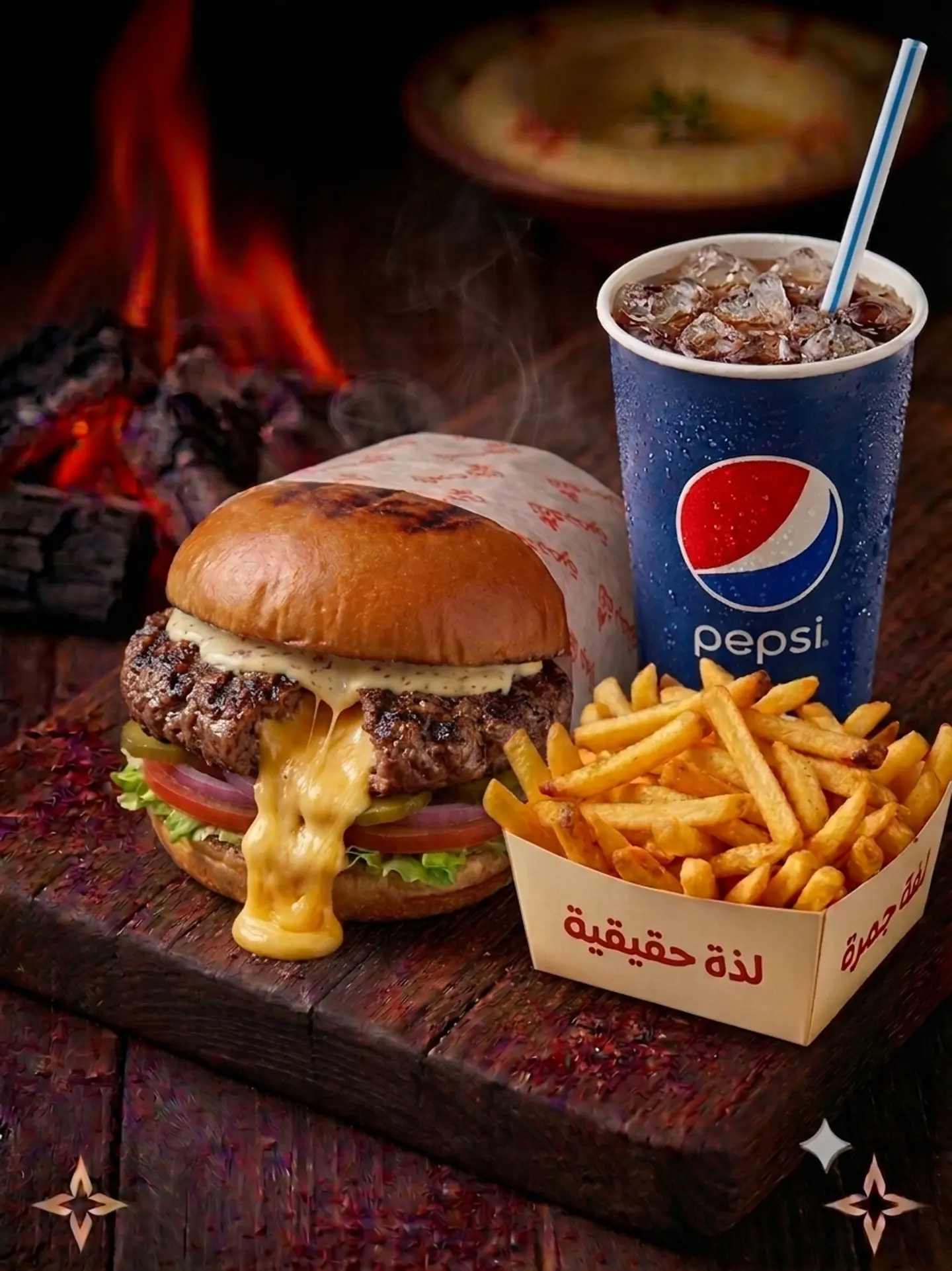Stuffed Beef Burger Meal