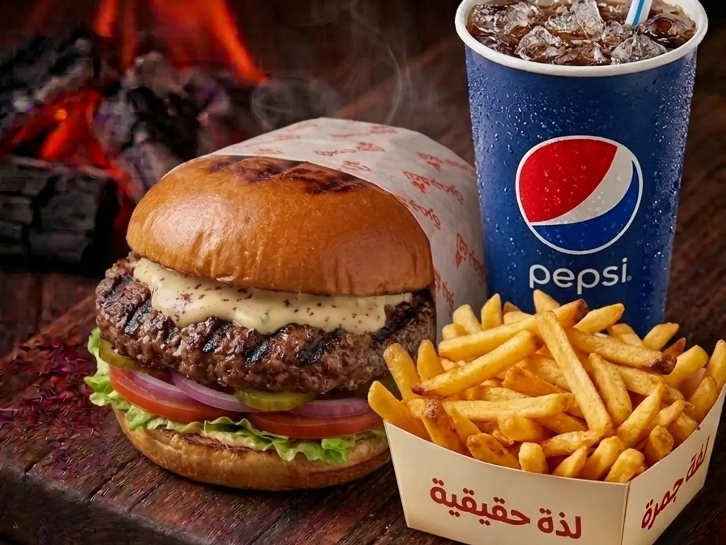 Grilled Beef Burger Meal