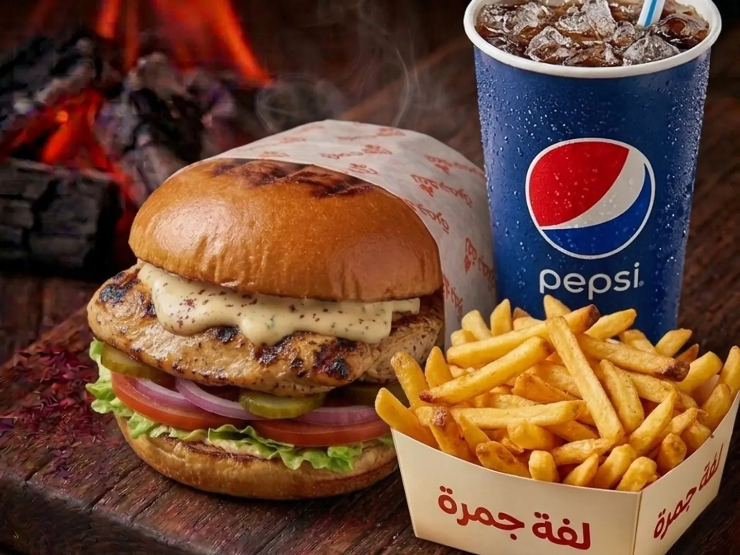 Grilled Chicken Burger Meal