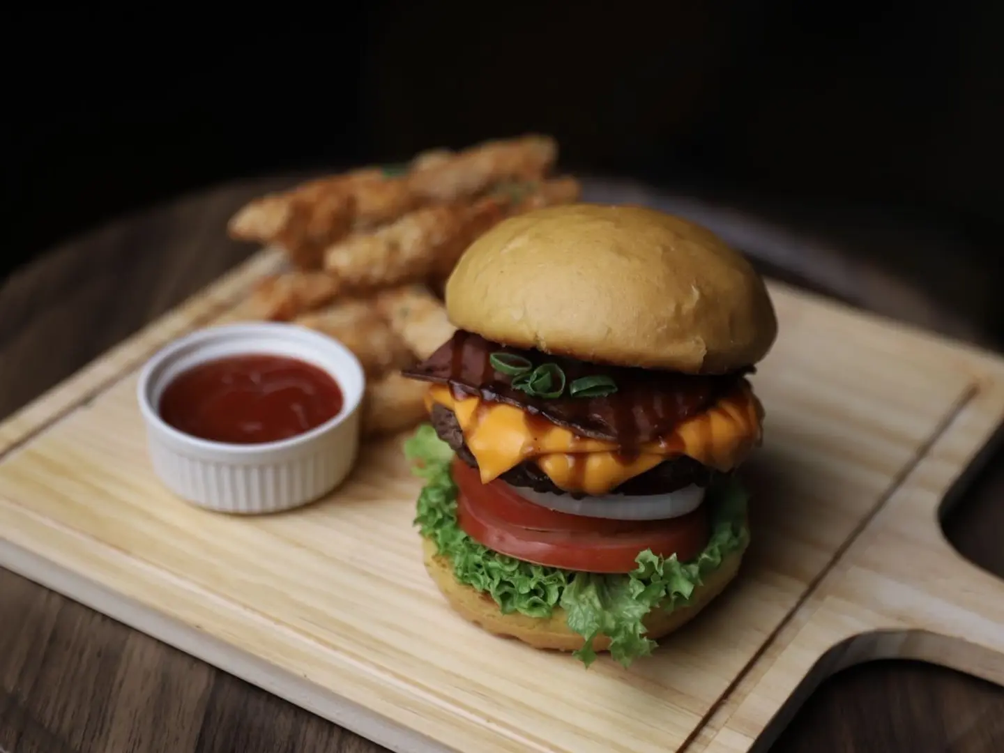 Beef Cheeseburger With Barbecue Sauce